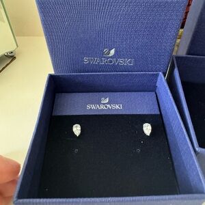 Swarovski crystal pear stud earrings - worn once